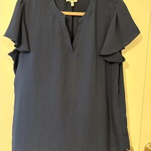 Maurices Navy V-Neck Blouse